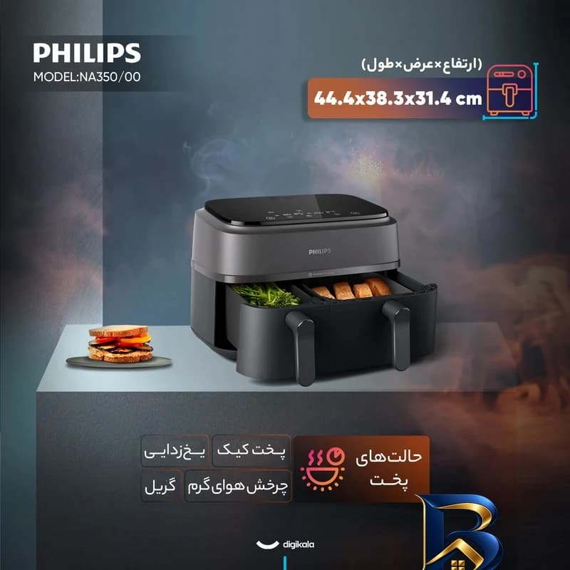 هواپز ۹ لیتر فیلیپس مدل NA۳۵۰ اصل — تصویر ۶