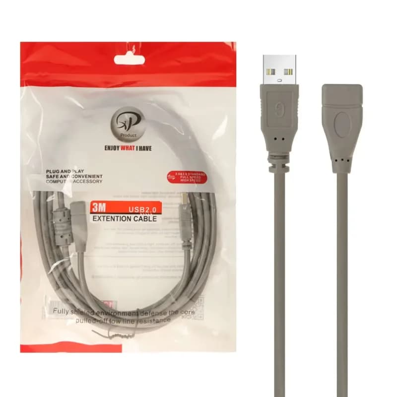 کابل افزایش طول 3 متری – XP Product USB 2.0 – طوسی – RYL — تصویر ۲