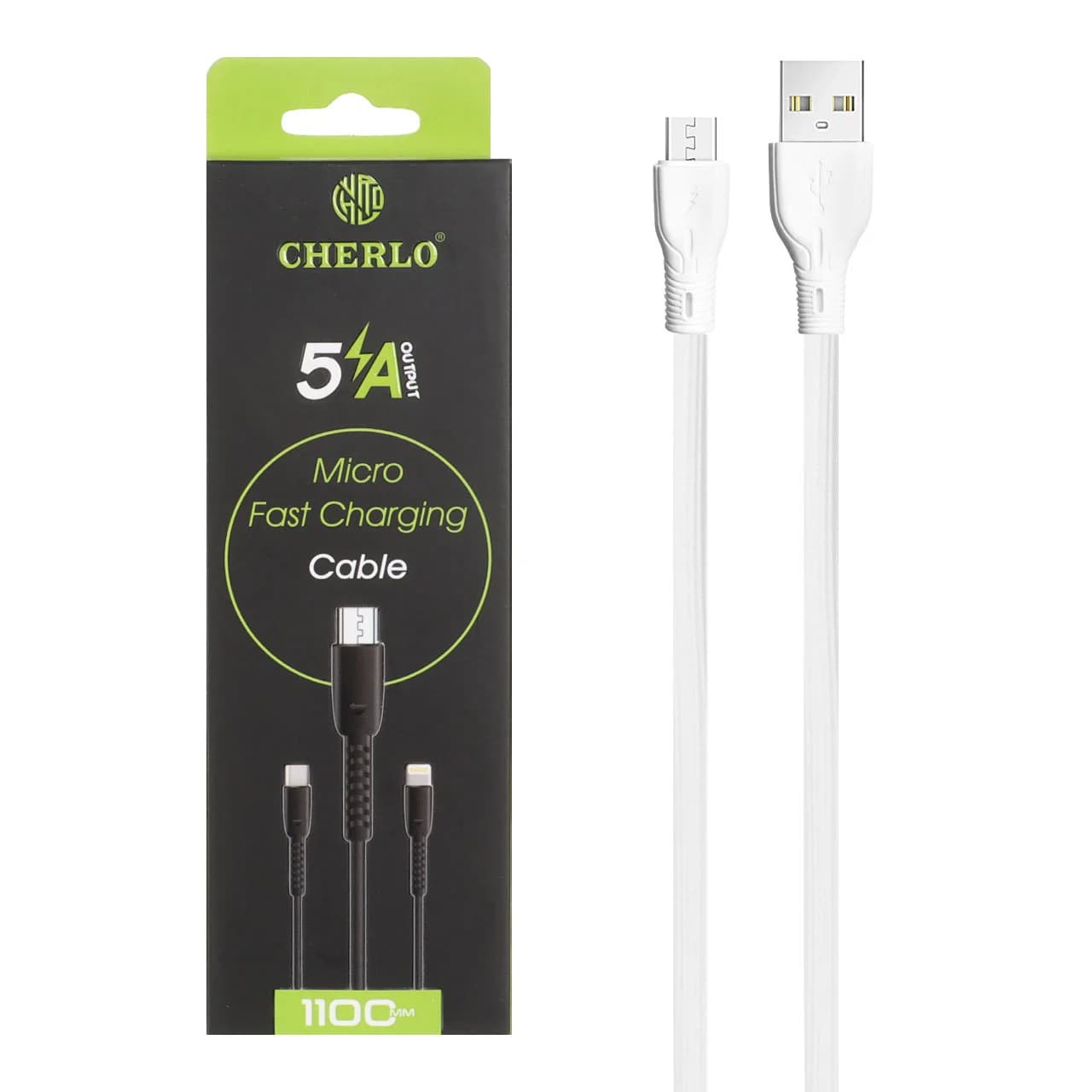 کابل شارژ 1.1 متری فست اندروید CHERLO مدل CH-V809 – سفید – SMO