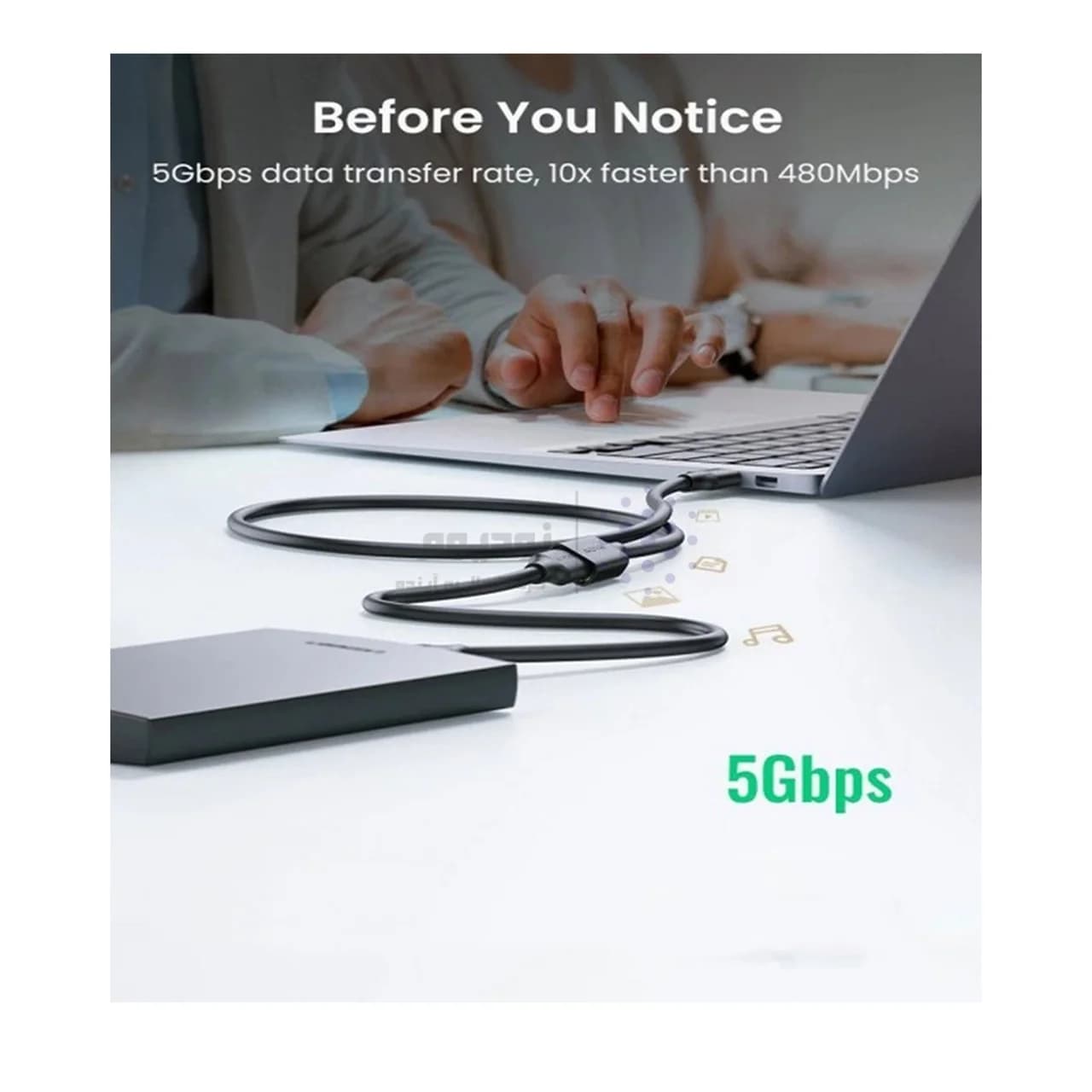 کابل افزایش طول یک و نیم متری UGREEN USB3.0 مدل 30126 – مشکی(30126) — تصویر ۴