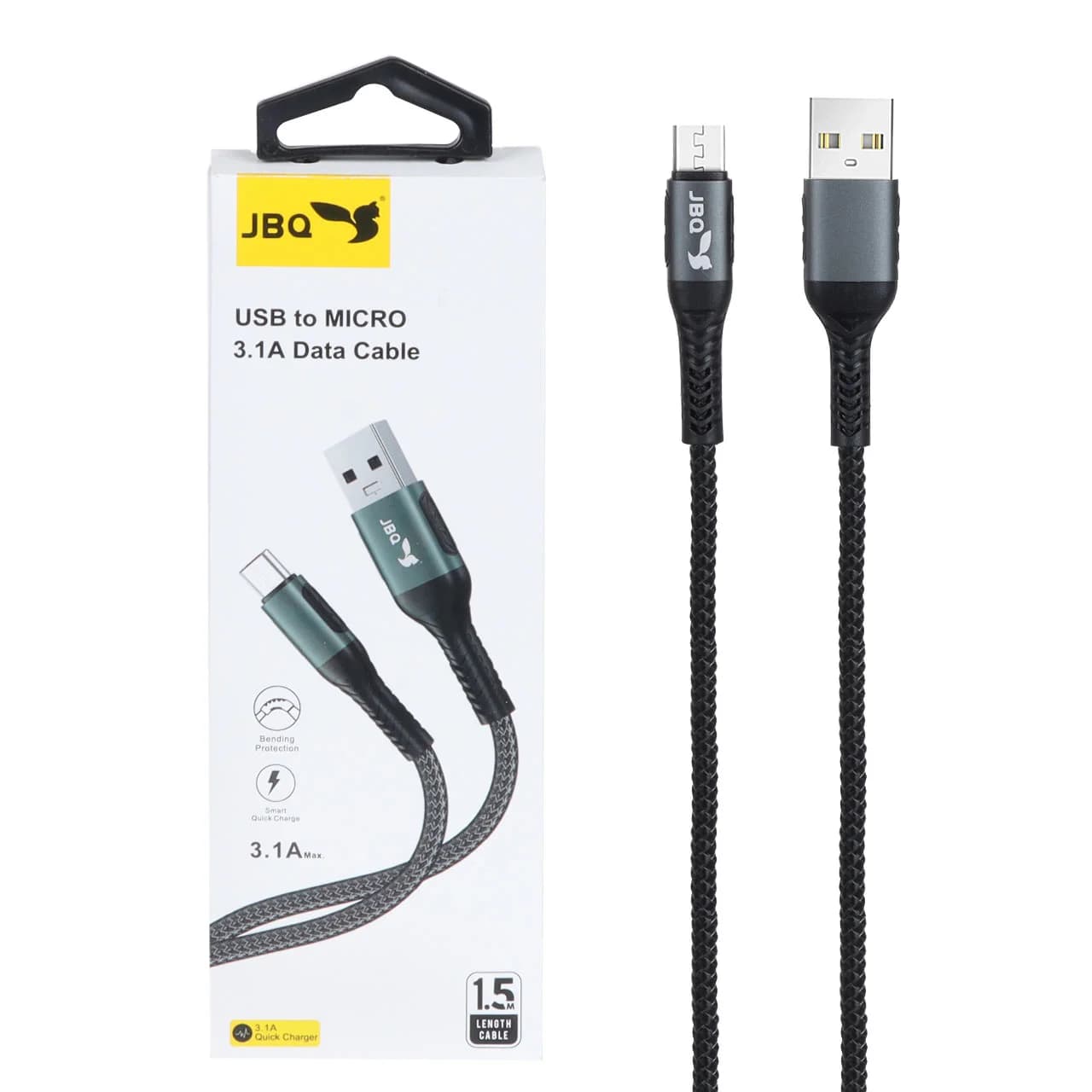 کابل شارژ 1.5 متری فست اندروید JBQ مدل DT-01 – مشکی (گارانتی یکساله رصاصی)