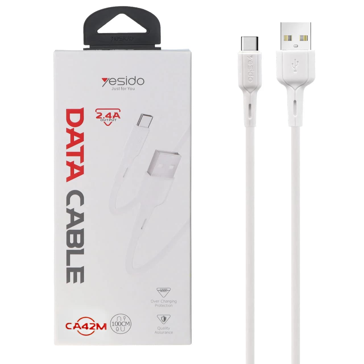 کابل شارژ فست اندروید yesido مدل CA42M – سفید (گارانتی 18 ماه تعویض نیکان همراه)