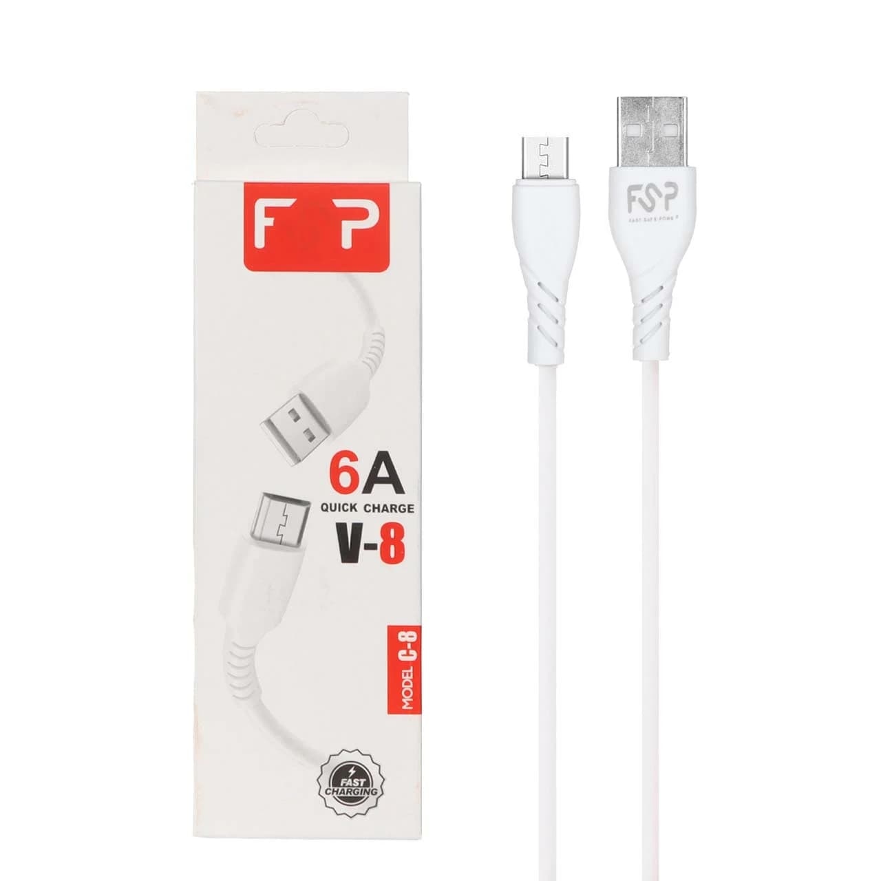 کابل شارژ فست اندروید FSP مدل C-8 – سفید – BSA