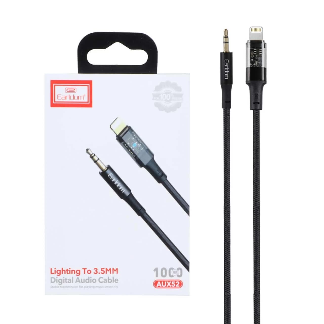 کابل Earldom AUX TO Lightning مدل AUX52 – مشکی