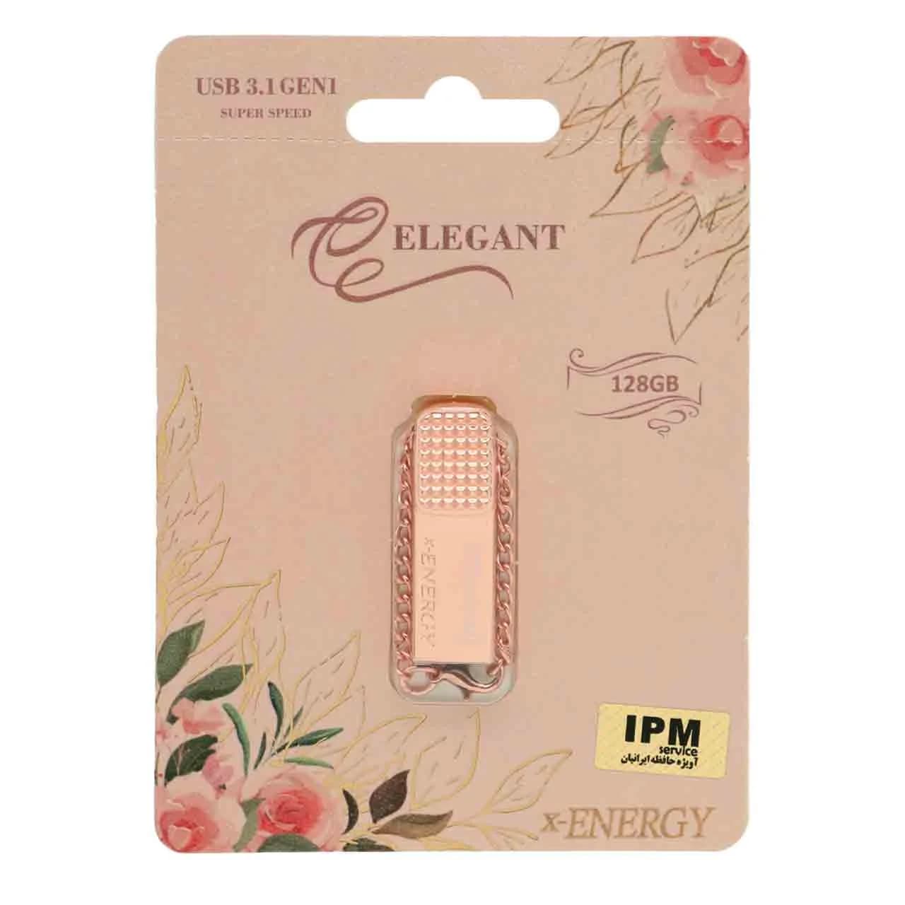 X-ENERGY ELEGANT USB3.1 Flash Memory – 128GB رزگلد (گارانتی مادام العمر IPM)