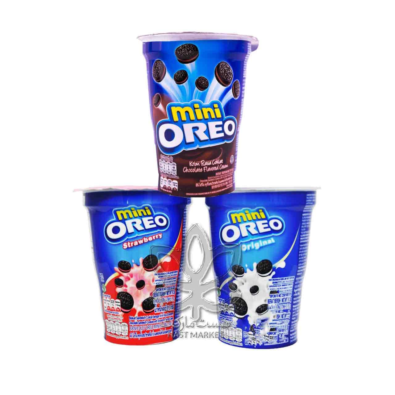 پک مینی بیسکوییت سه طعم لیوانی اوریو – oreo