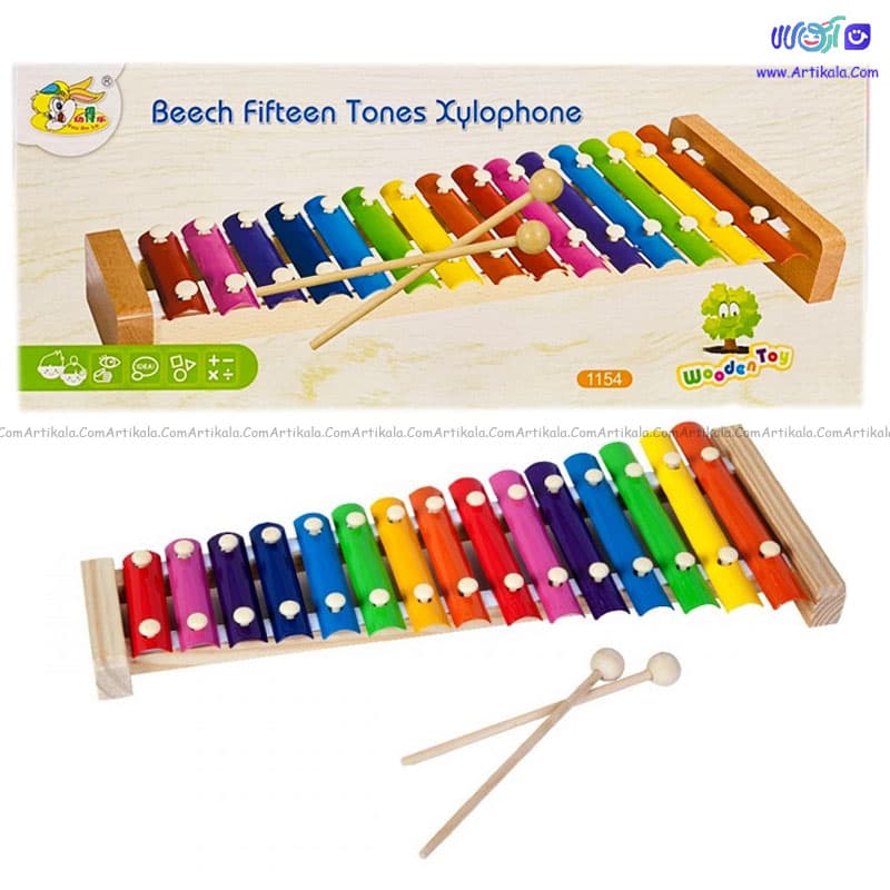اسباب بازی بلز چوبی 15 نوت مدل wooden toy کد 1154