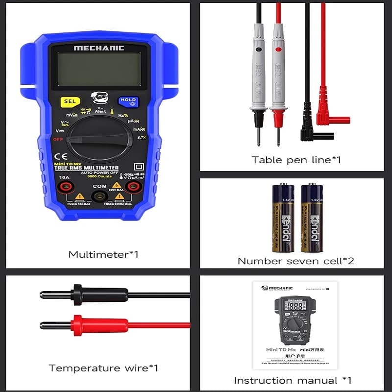 مولتی متر دیجیتال مکانیک مدل MECHANIC MINI MX — تصویر ۲
