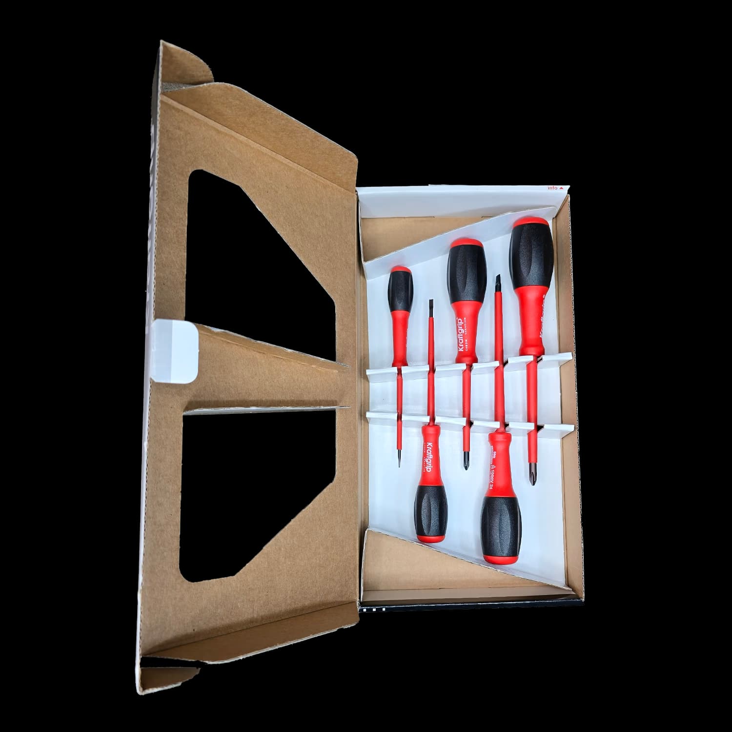 مجموعه 5 عددی پیچ گوشتی عایق 1000 ولت کرفت گریپ مدل kraftgrip 500i S1/5 Code9118 — تصویر ۴
