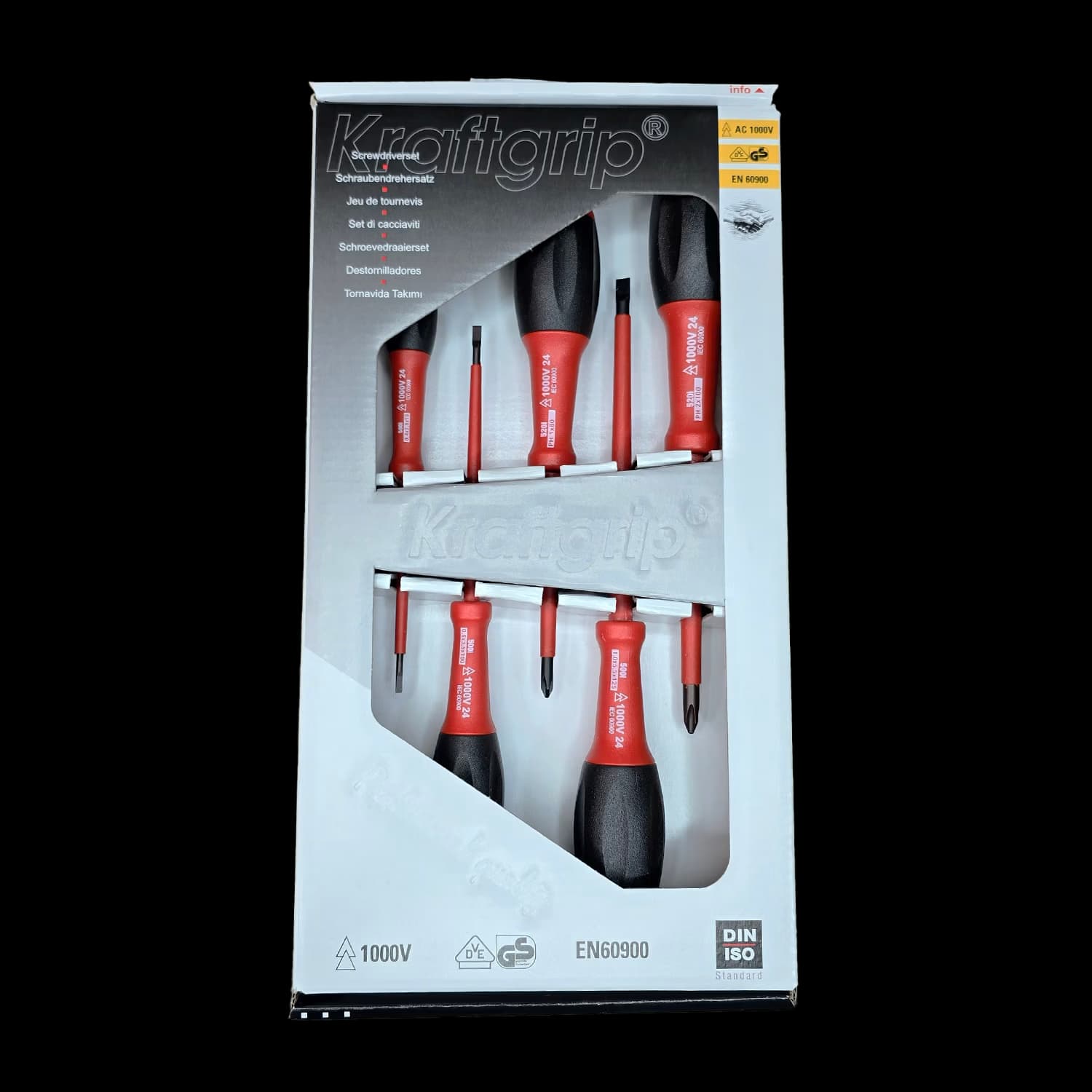 مجموعه 5 عددی پیچ گوشتی عایق 1000 ولت کرفت گریپ مدل kraftgrip 500i S1/5 Code9118