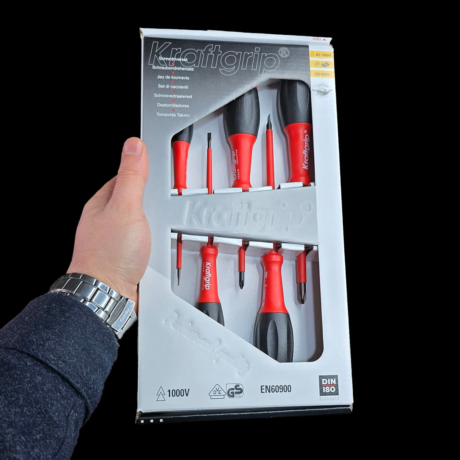 مجموعه 5 عددی پیچ گوشتی عایق 1000 ولت کرفت گریپ مدل kraftgrip 500i S1/5 Code9118 — تصویر ۵