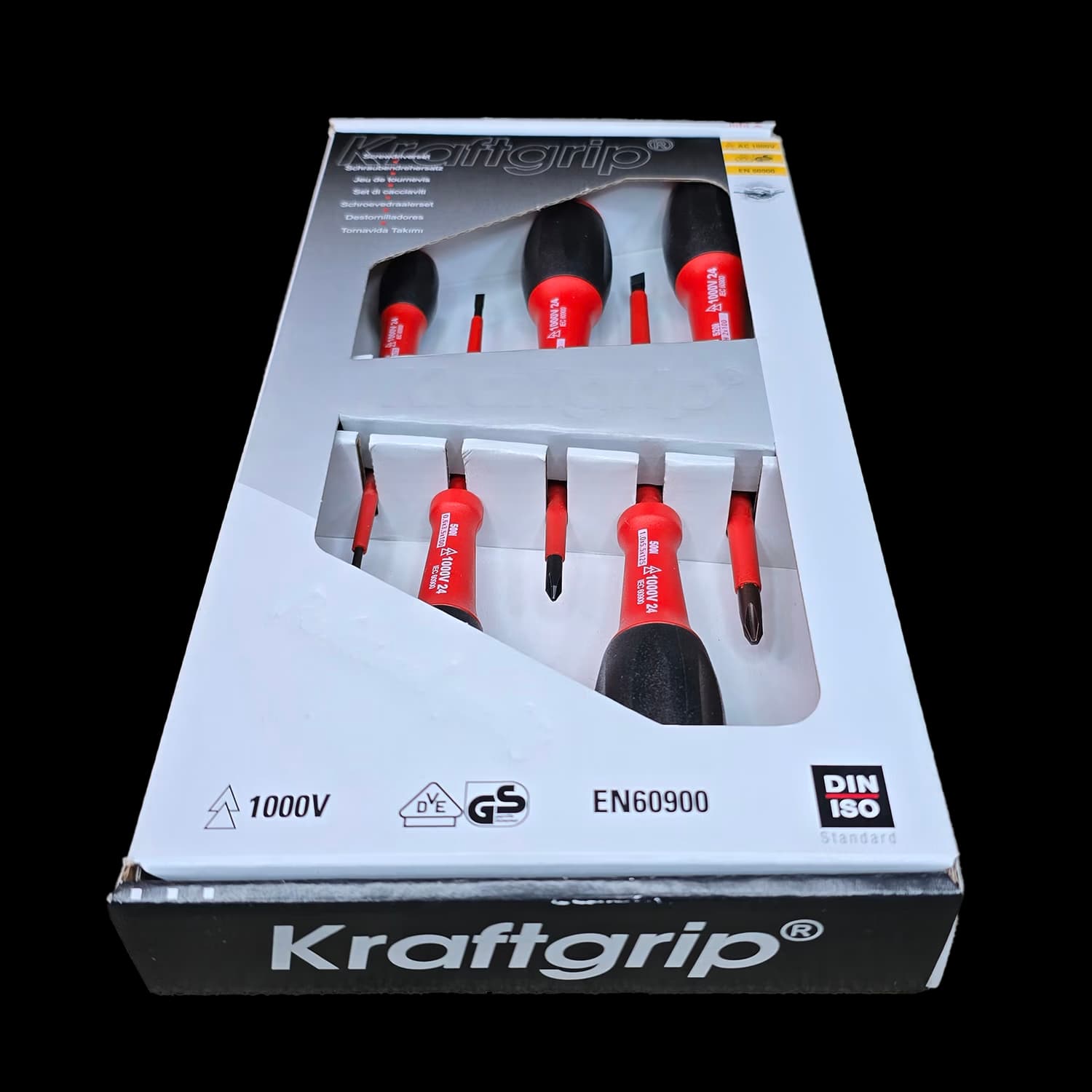 مجموعه 5 عددی پیچ گوشتی عایق 1000 ولت کرفت گریپ مدل kraftgrip 500i S1/5 Code9118 — تصویر ۲
