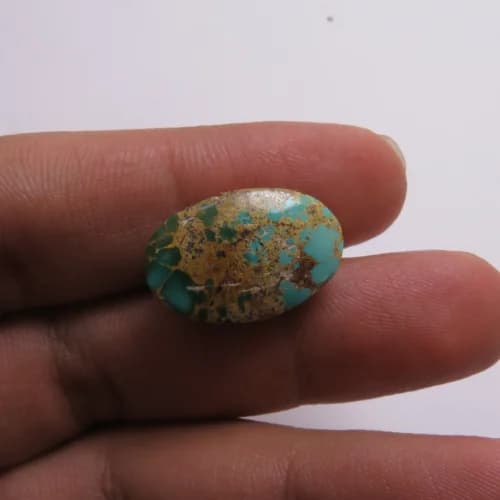 فیروزه سبز دورنگ فوق خاص رگه طلایی4.3گرم9917 — تصویر ۲