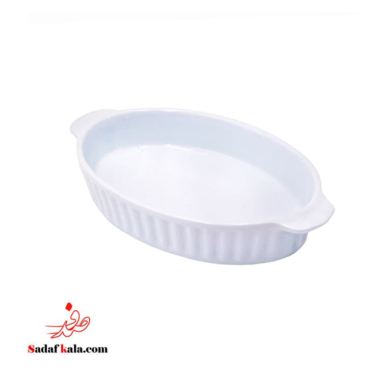تابه بیضی بزرگ شیاردار سفید کائولین(12) — تصویر ۲