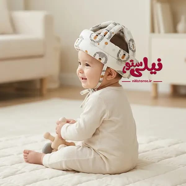 کلاه محافظ سر نوزاد طرح شیر برند نینی سیف Nini safe