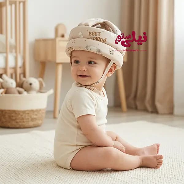 کلاه محافظ سر نوزاد طرح Best Friends برند نینی سیف Nini safe