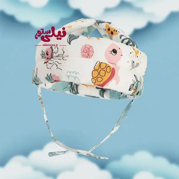 کلاه محافظ سر نوزاد طرح لاکپشت و ستاره برند نینی سیف Nini safe — تصویر ۳
