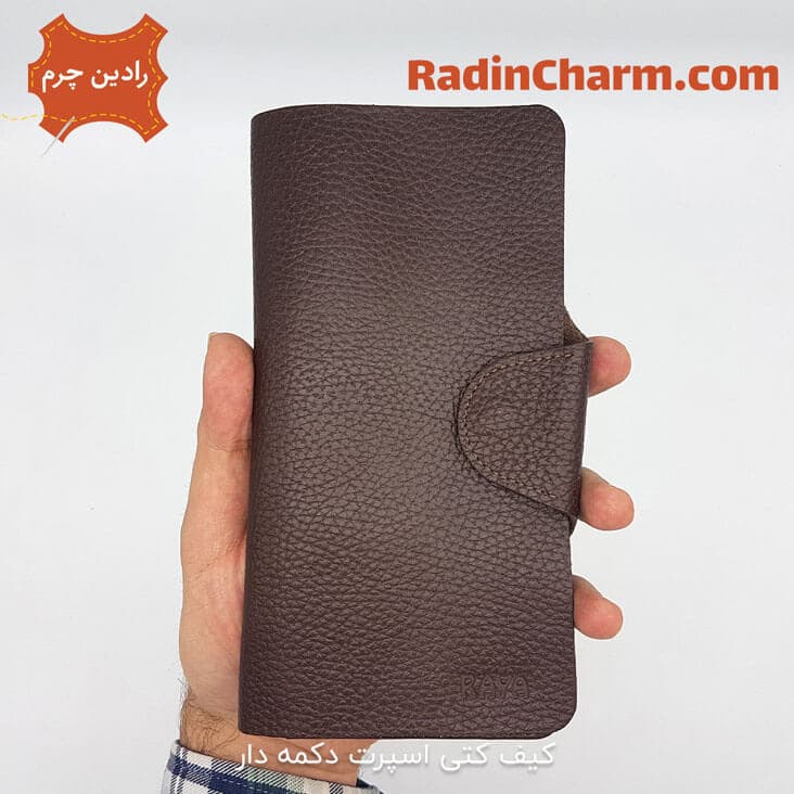 کیف کتی مردانه چرم اسپرت دکمه دار — تصویر ۵