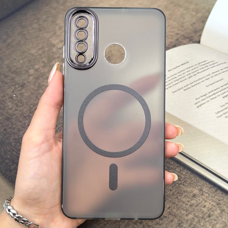 قاب گوشی Huawei P30 Lite هوآوی پشت مات طرح مگ سیف Magsafe محافظ لنز دار مشکی کد 805378