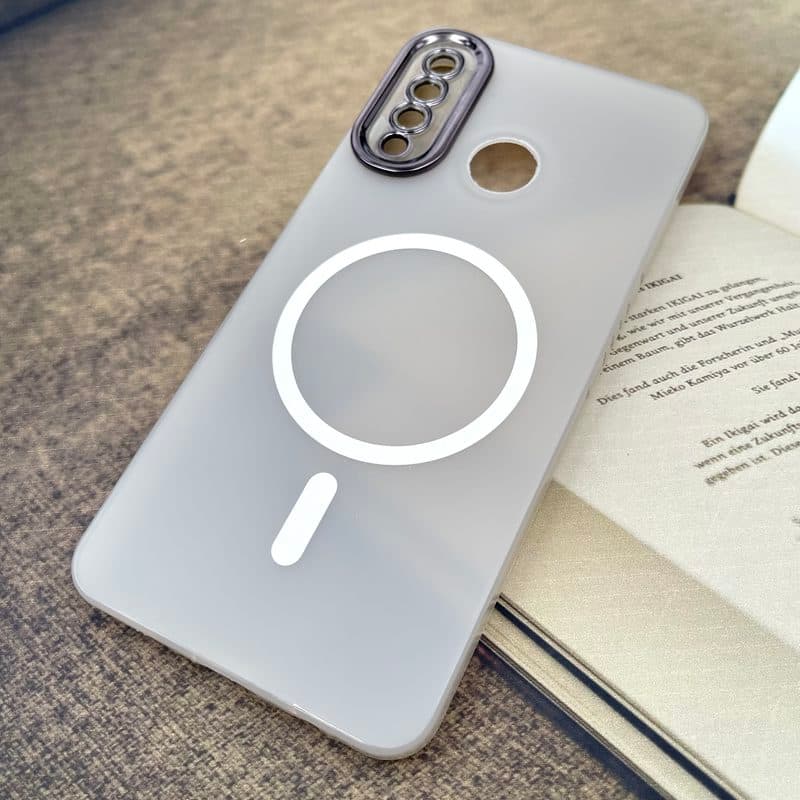 قاب گوشی Huawei P30 Lite هوآوی پشت مات طرح مگ سیف Magsafe محافظ لنز دار سفید کد 921335 — تصویر ۲