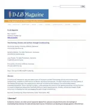 دانلود کتاب Transforming Libraries and Archives through Crowdsourcing – دگرگونی کتابخانه ها و آرشیوها از طریق جمع سپاری
