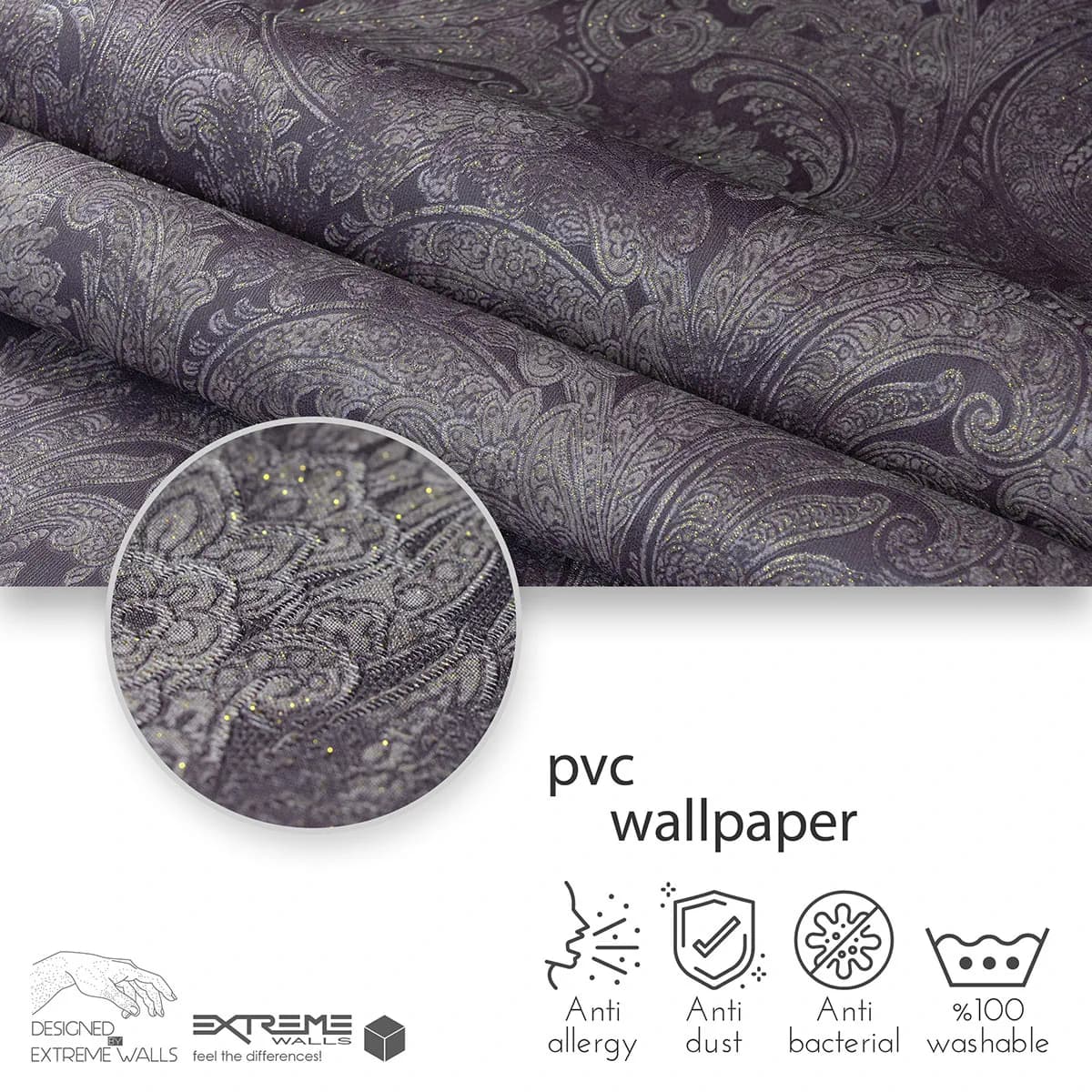 کاغذ دیواری اتم طرح نقش و نگار کد 6128 — تصویر ۲