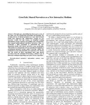 دانلود کتاب CrossTale: Shared Narratives as a New Interactive Medium – CrossTale: روایت های مشترک به عنوان یک رسانه تعاملی…
