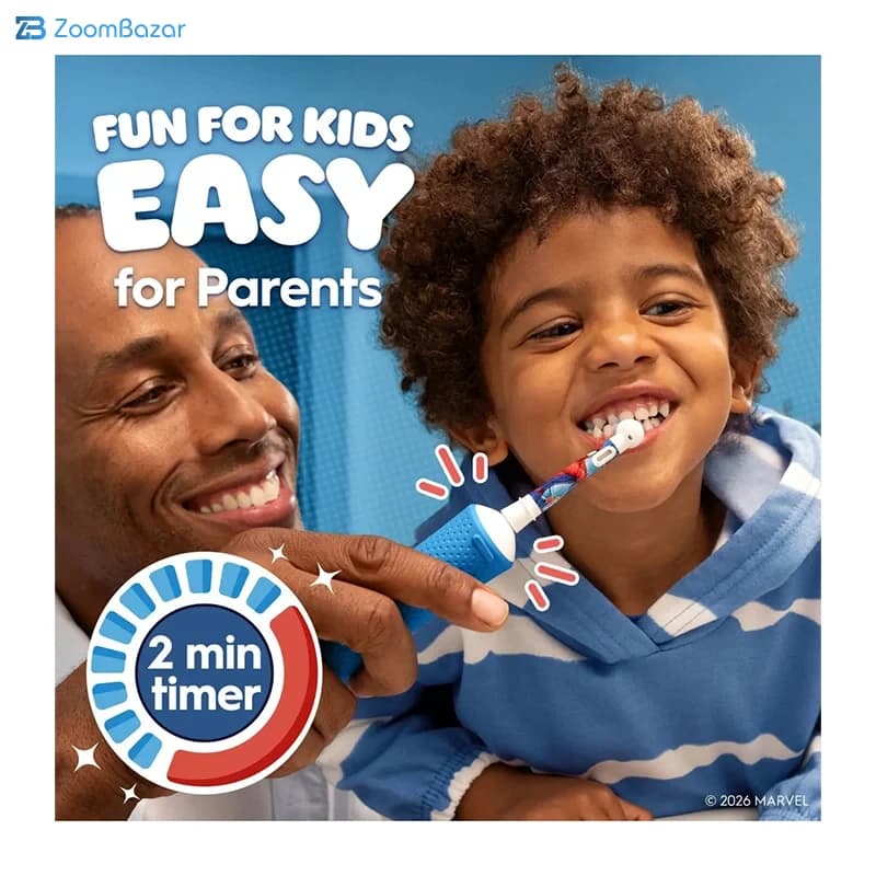 مسواک برقی کودک اورال بی مدل spiderman pro kids 3 — تصویر ۳