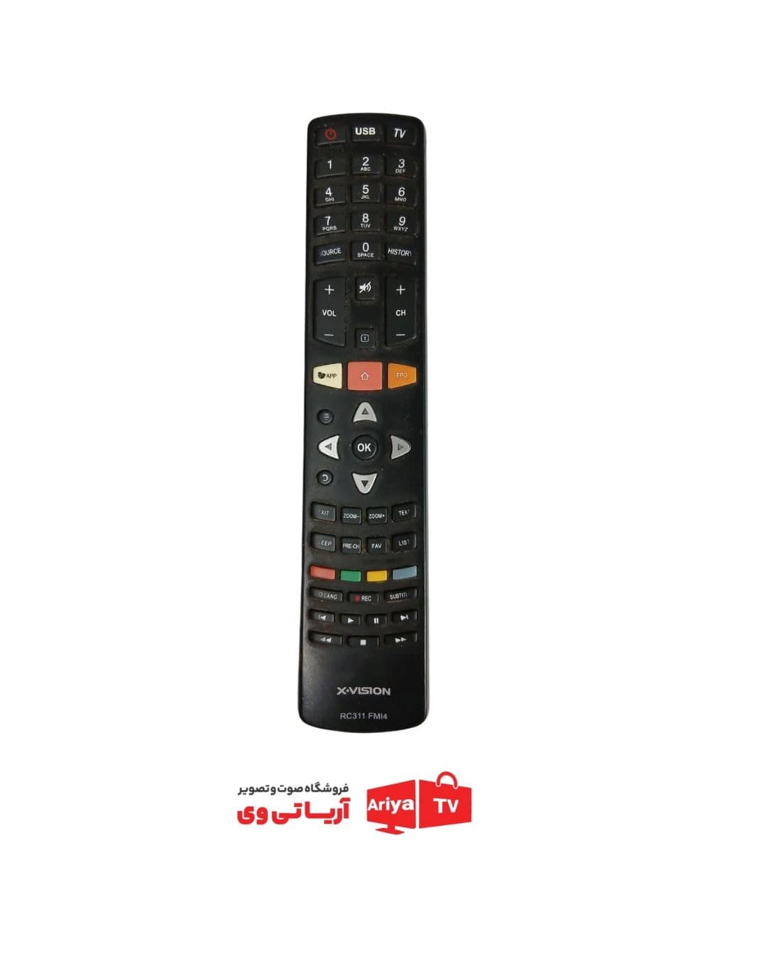 ریموت کنترل فابریک تلویزیون ایکس ویژن
