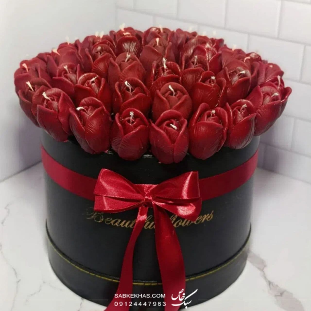 باکس شمع گل رز