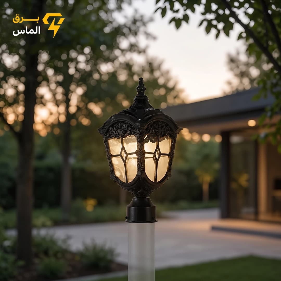 چراغ سرلوله حیاطی آوین مشکی / ضمانت بازگشت وجه