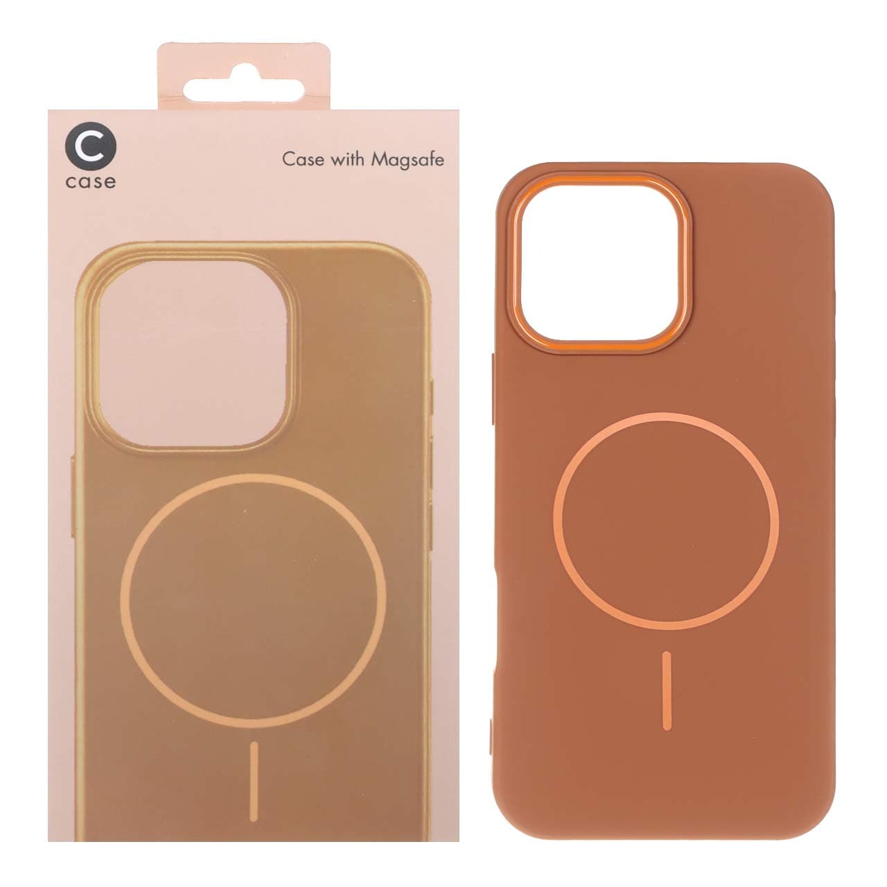 قاب C case طرح سیلیکون MagSafe مدل Apple iPhone 16 Pro Max – قهوه ای (پک دار)