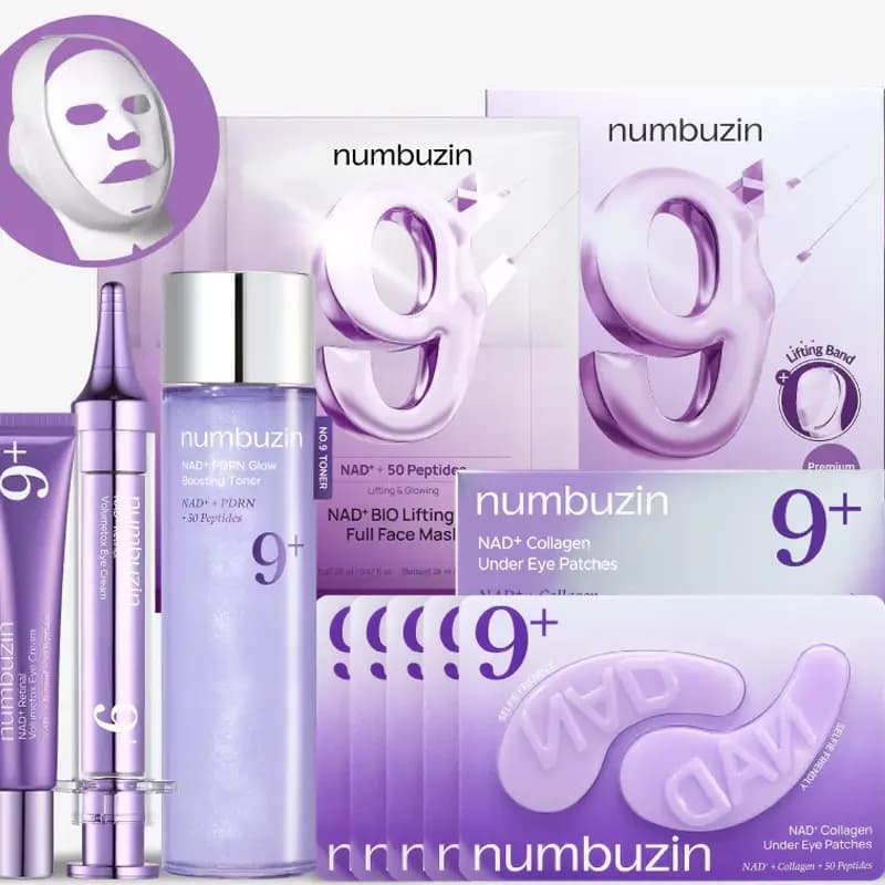 ماسک ورقه ای لیفت و درخشان کننده صورت نامبوزین Numbuzin شماره 9 مدل NAD+ Bio بسته چهار عددی (اصل – کره جنوبی) — تصویر ۳
