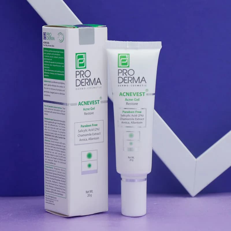 ژل کنترل کننده چربی پوست صورت پرودرما PRODERMA پوست چرب و جوش دار حجم 20 گرم 92403