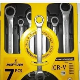 آچار 7 عددی یکسر تخت یکسر جغجغه ای هانتر مدل CR-V72T — تصویر ۲