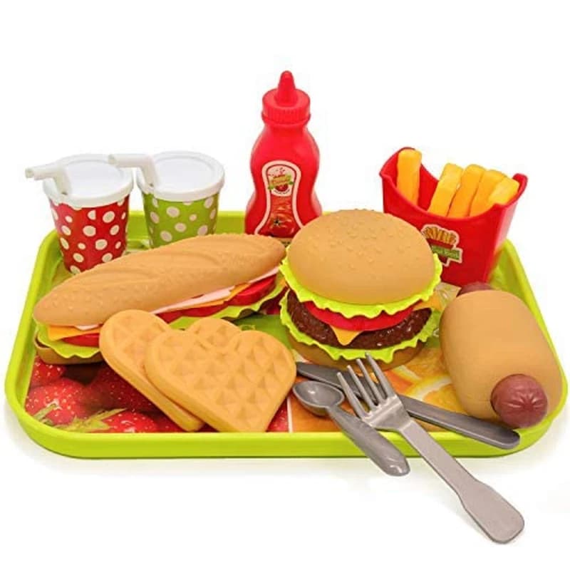 ست فست فود و سینی ساندویچ روی تویز مدل Tableware Food 8811 — تصویر ۸