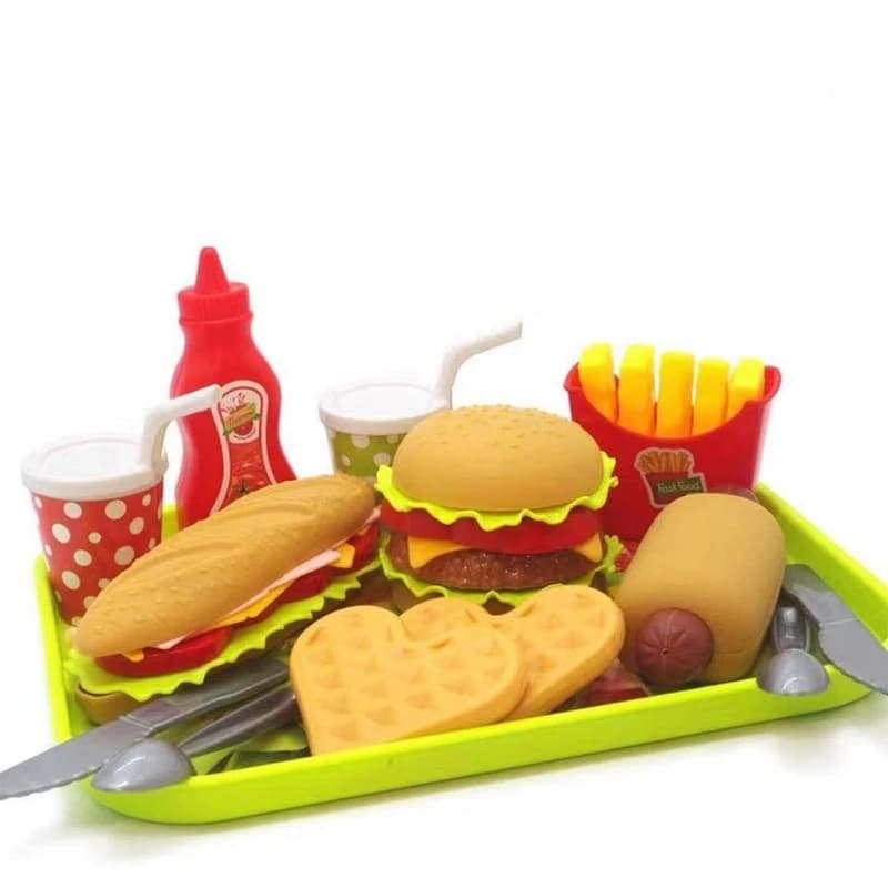 ست فست فود و سینی ساندویچ روی تویز مدل Tableware Food 8811 — تصویر ۶