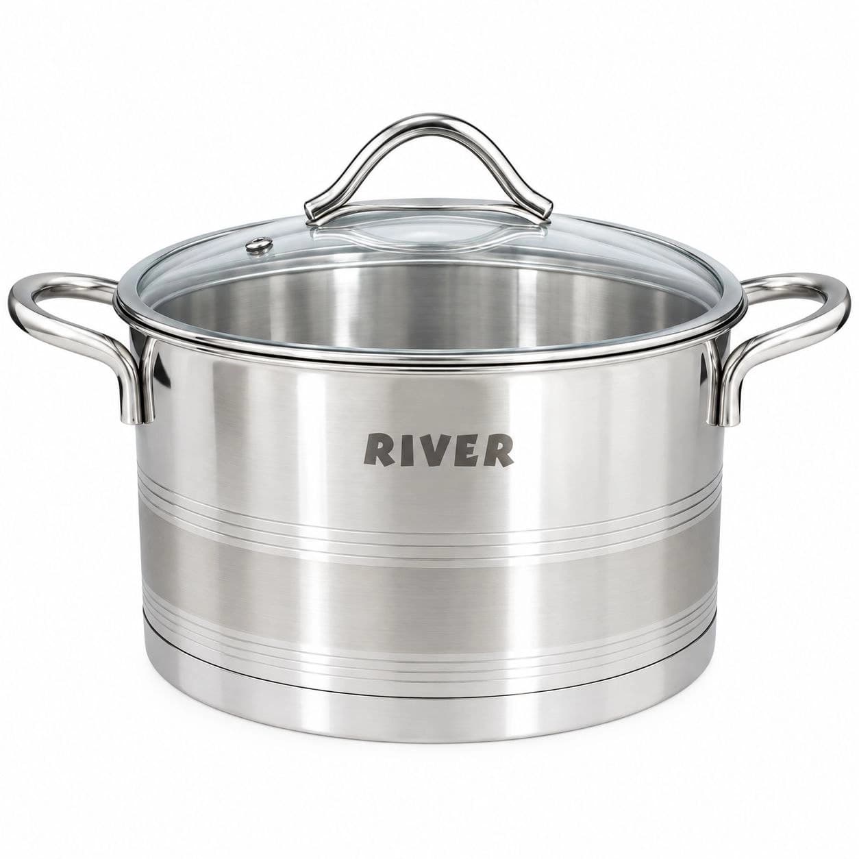 قابلمه تک استیل ریور RIVER مدل نیمه مات خط دار سایز 16 کد 3860L