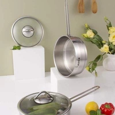 تابه تکدسته استیل ریور RIVER مدل نیمه مات سایز 20 کد 3866M