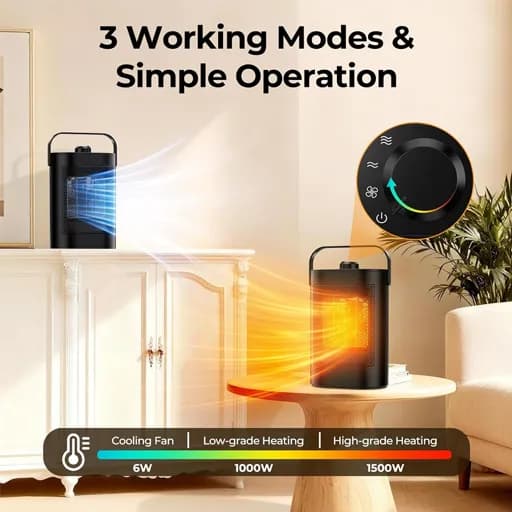 هیتر برقی فن‌دار یوکسن مدل YND-900F با توان ۱۵۰۰ وات — تصویر ۳