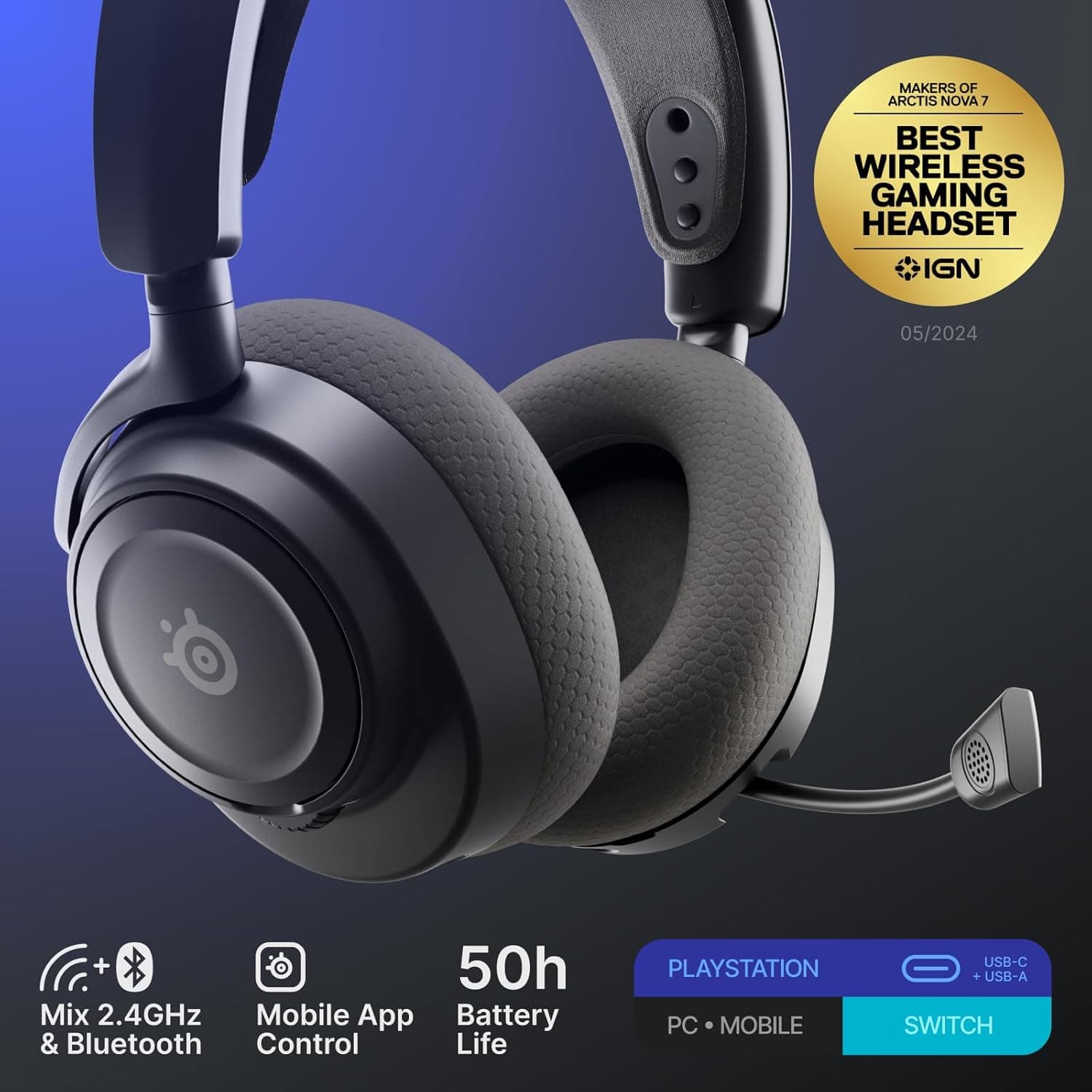 هدست گیمینگ استیل سریز SteelSeries Arctis Nova 7P Wireless Gen 2 – سفید — تصویر ۹