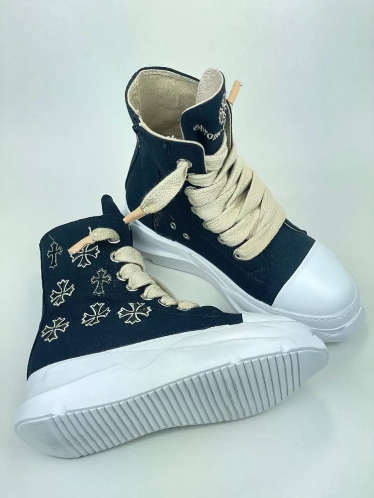 بوت ریک اونز RICK OWENS کد 3008 پارچه جودون تمام گلدوزی — تصویر ۴