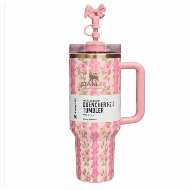 تراول ماگ استنلی Stanley مدل Tumbler طرح رز مینیاتوری 1180 میلی لیتر