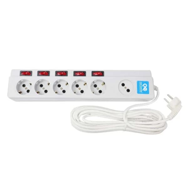 چند راهی 5+1 خانه فیوز دار پارت الکتریک PE2162 با کابل 5 متری — تصویر ۳