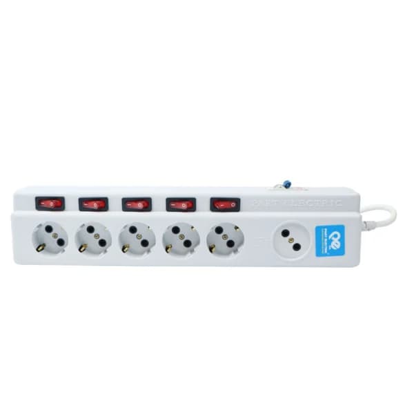 چند راهی 5+1 خانه فیوز دار پارت الکتریک PE2095 با کابل 1٫8 متری — تصویر ۳