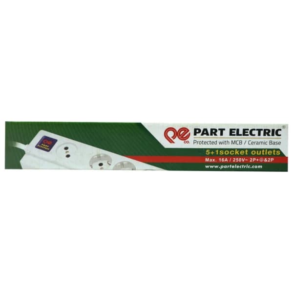 چند راهی 5+1 خانه فیوز دار پارت الکتریک PE2095 با کابل 1٫8 متری — تصویر ۲
