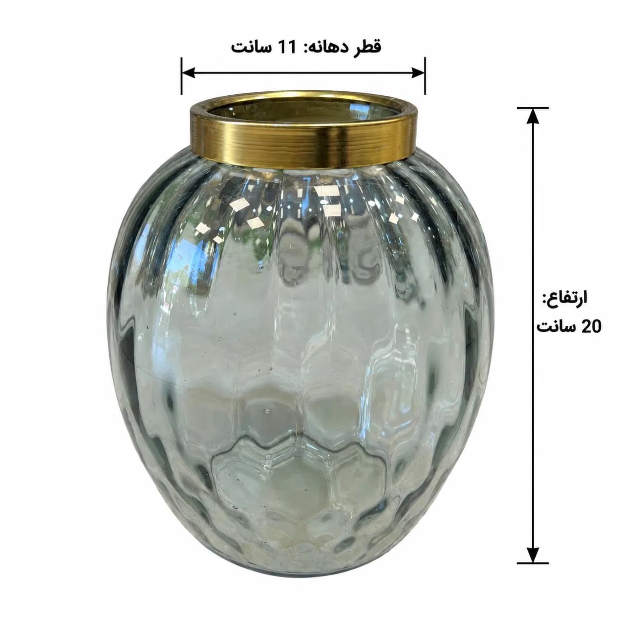 گلدان شیشه ای دکوراتیو رومیزی مدل مارال خورشیدی — تصویر ۴