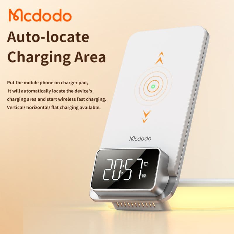 استند شارژر وایرلس و چراغ خواب رومیزی 15 وات مک دودو مدل MCDODO CH-1610 به همراه کابل شارژ — تصویر ۶
