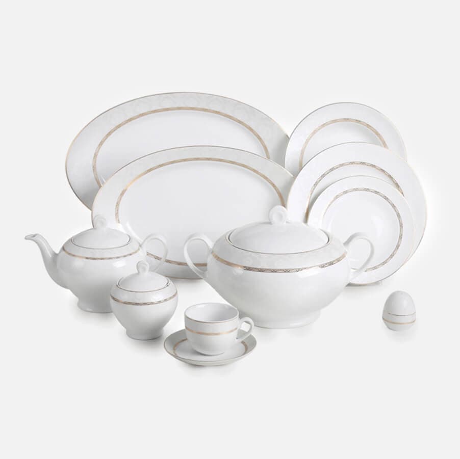 سرویس غذاخوری ایتالیا اف هدیه طلایی 102 پارچه چینی زرین