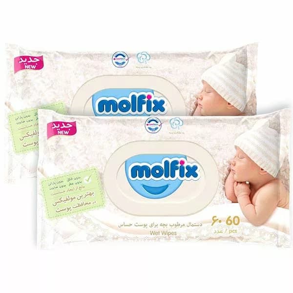 دستمال مرطوب 60 عددي مولفیکس molfix — تصویر ۳